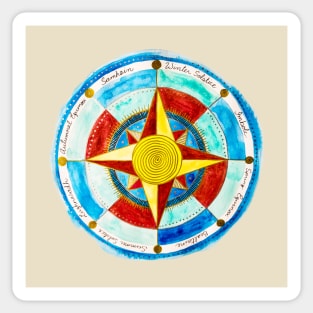 Pagan Seasons Mandala Watercolor Sticker